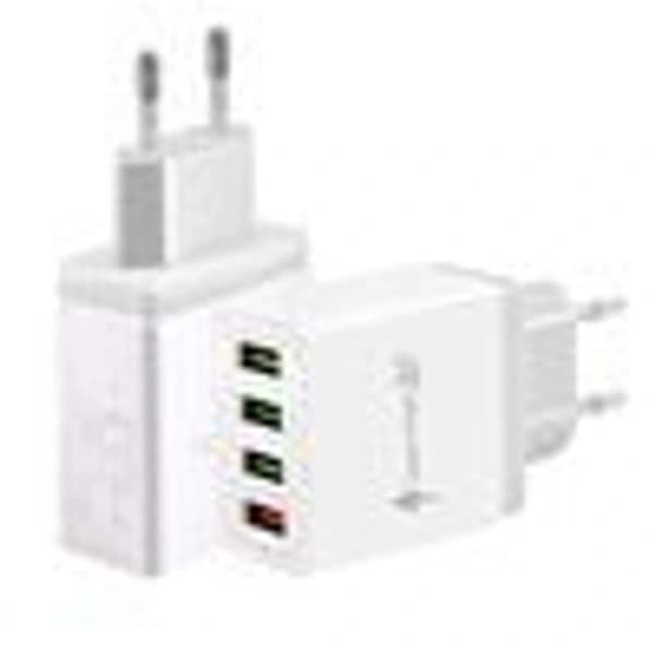 HA-5V/3.1A Strømlader Hurtiglader 4-port USB QC 3.0