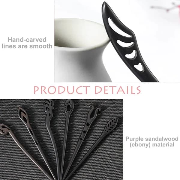 2 st Trähårnålar, Hårnålar, Hårgaffel