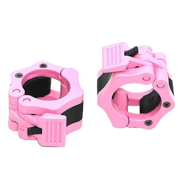 Pink 2stk 50mm Barbell Krave Låsning Bar Gym Fitness Spænde TA