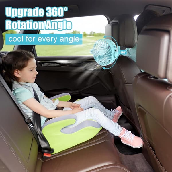 Mini Klapvognsventilator, USB Genopladelig, Stille 3-Hastighed, 360° Roterende, Fleksibelt Stativ Med LED-Lys Til Klapvogne & Autostole, Blå