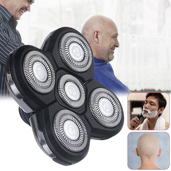 5d Elektriske Barbermaskiner Erstatningshoder Razor Blades Heads Bald(blå)