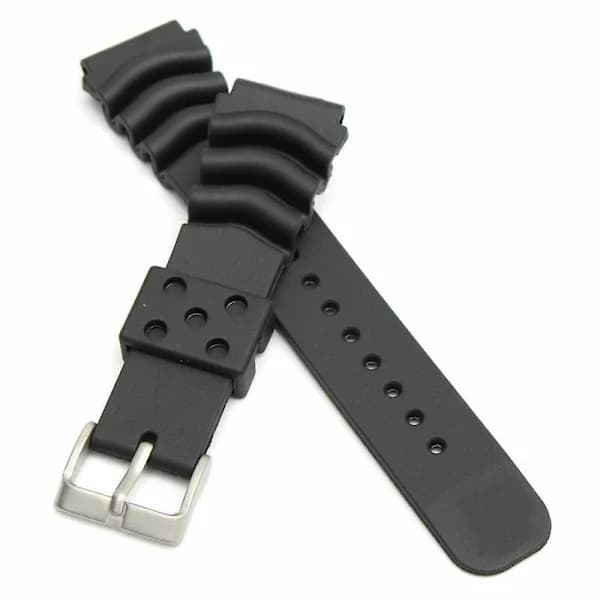 HA-22MM Sort Gummi Urrem/Udskiftningsrem til SEIKO DIVER'S Ur