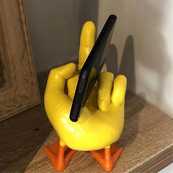 Nyhet Finger Duck Skulpturer, Morsom Liten And Figur Ornament Dekor, Finger Liten And Resin