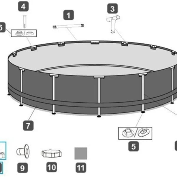 Bestway P6H1419 Slangadapterkopplingar (Grå, 32 cm Diameter)