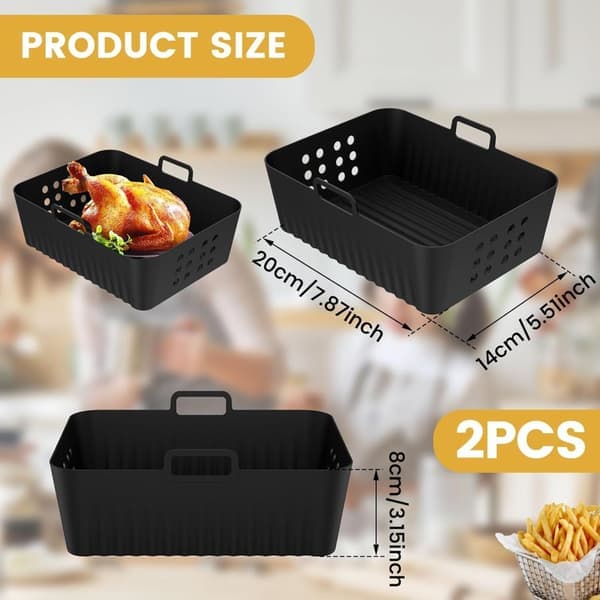 2-pak airfryerform til Ninja Double Stack XL airfryer SL400EU, silikoneformtilbehør Airfryer Foodi Max - sh