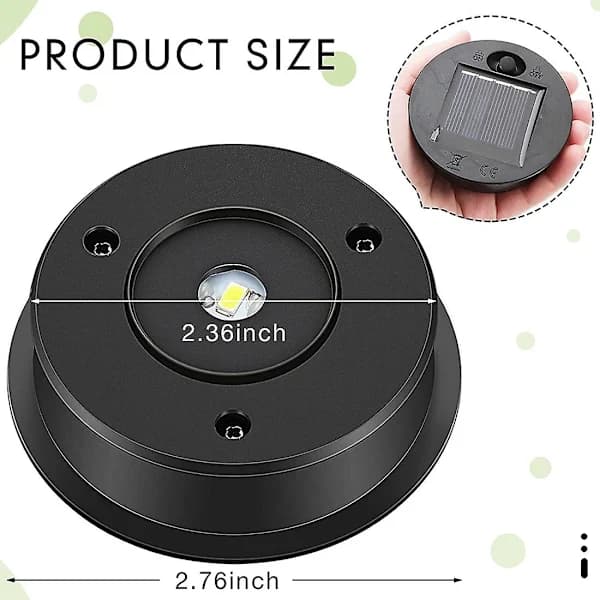 6 stk. Erstatningstoppe til solcellelamper 7 Solcellelampe Dele LED Solpanel Lygtehætter Lamper til udendørs brug [] som vist