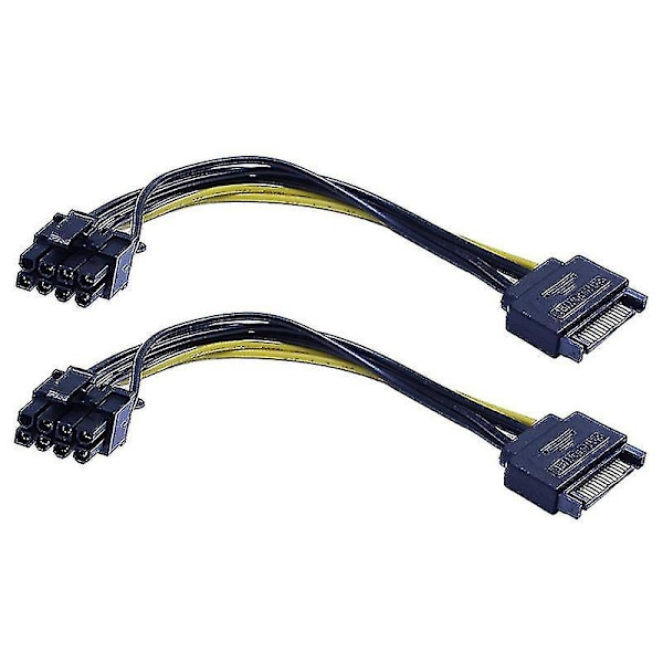 10 kpl Uusi 15-pin SATA -uros 8-pin (6+2) Pci-e -virtalähdekotelo 20 cm SATA -kaapeli 15-pin - 8-pin -kaapeli 18