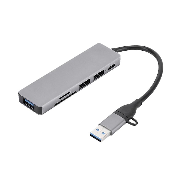 6 i 1 USB 3.0 Type-C Extender Hub Dockningsstation Multi USB Splitter Adapter USB 3.0 2.0 Tf Sd Rea