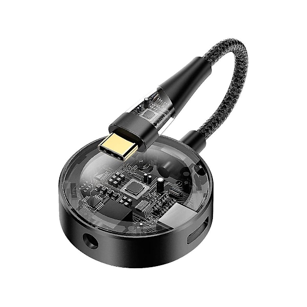 Usb C till 3,5 mm hörlurs- och laddningsadapter, 2-i-1-hubb Usb typ C till Aux/mikrofon och Pd 3.0 60w snabb C