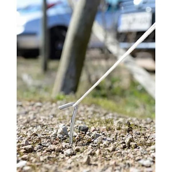Tent Pegs - Length 18 cm - Galvanized Steel - Diameter 6 mm - 10-Pack