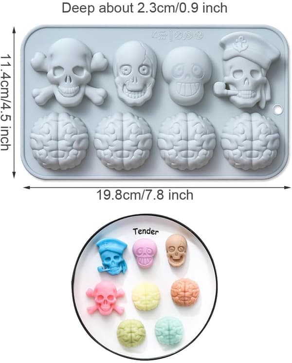 Silikoneform - Halloween 3D Pirat Organform - 2-pak