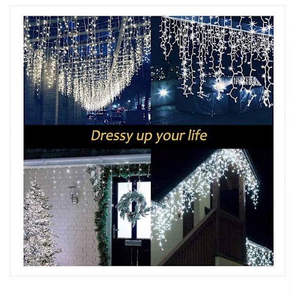 Udendørs julelys - 300 LED'er 10 m juledekorationer Fe-lys / Xmas netstrømsdrevne vandtætte strenglys til have terrasse