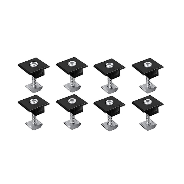 8 Pack Centre Clamp 30mm Black T-shaped Centre Clamp Photovoltaic Adjustable Solar Panel Centre Cla