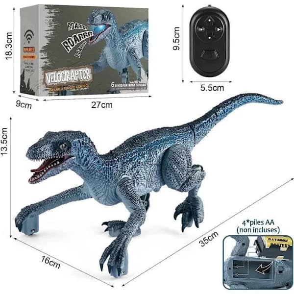 Fjernstyret Dinosaur Legetøj Radiostyret Robot Dinosaur med Controller Gave til Børn Drenge 3 4 5 6+ år
