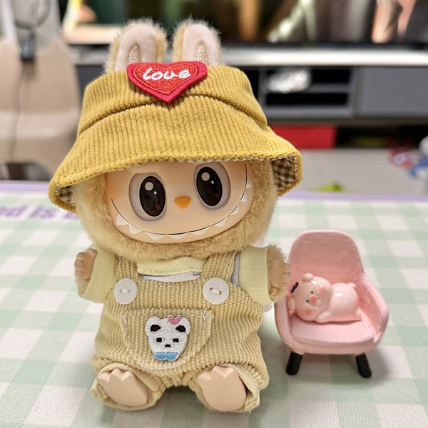 [HH] 17cm Labubu Söta Kläder, Söta Labubu Kläder Macaron Djurserie Dockkläder Kostym för 17cm Labubu Doll not included