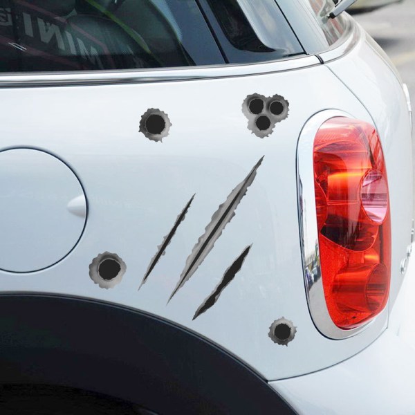Bil Styling Fake Bullet Hole Gun Shots Funny Car Stickers Decal