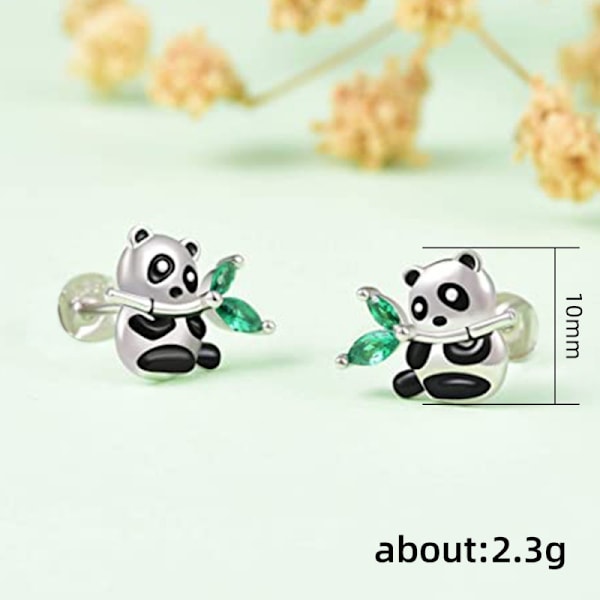 Panda-karhu korvakorut lävistetty tappi bambu söpö korut naisille teini-ikäisille tytöille sisko äitienpäivä joululahja