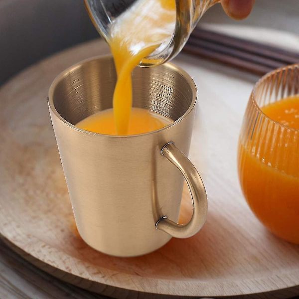 Rustfrit stålkrus, 10oz/300ml metalkrus, dobbeltvægget drikkekrusguld