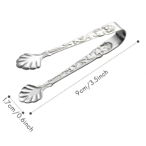 HA-6 st Retro Präglade Rostfria Isbitssocker Tänger Mat Tänger Köks Serveringstänger-793}