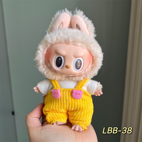 [HH] 17 cm Original Labubus Kläder Original Designer Tillbehör Plyschdockor Leksak Söt Nyckelring Kläder Labubu LBB-38 only clothes no toys
