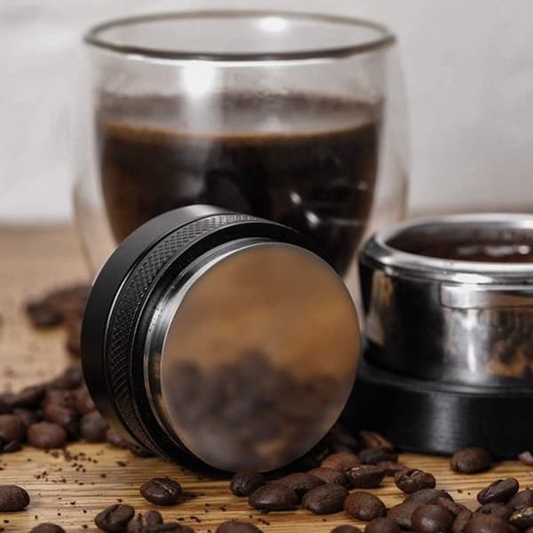 Espresso Kaffedistributør, Rustfrit Stål, 53mm, Sort og Sølv, Til Espressomaskiner og Kaffebarer