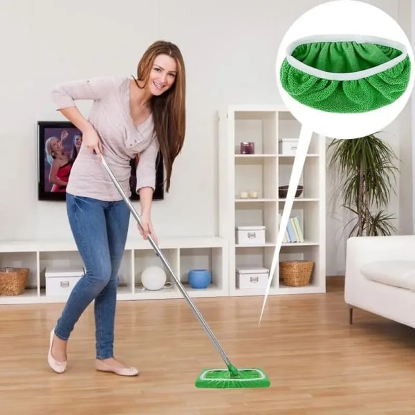/HA/1 - 6 st Mikrofibermoppduk Rengöringsduk Hemstädning För Badrum Plattmoppar Swiffer Återanvändbar Passform 25x11,5 cm Moppbräda 2 st
