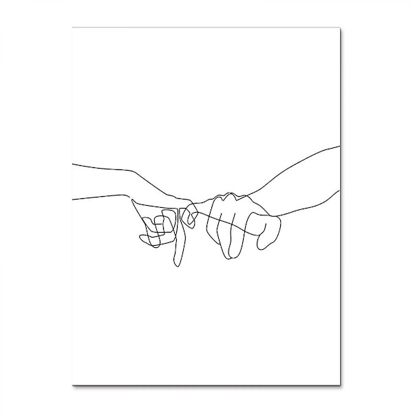 Wekity - Minimalistisk stil väggkonst canvas tryck affisch, enkel abstrakt skiss konst ritning dekor för hem vardagsrum sovrum kontor och barn
