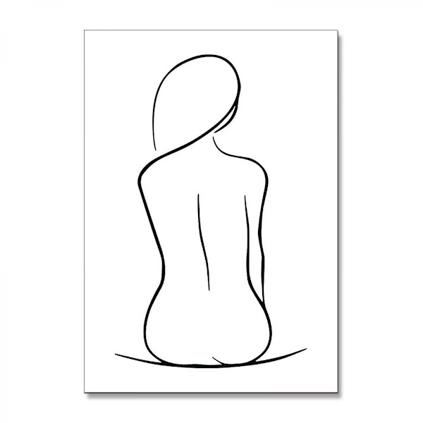 Wekity - Minimalistisk stil väggkonst canvas tryck affisch, enkel abstrakt skiss konst ritning dekor för hem vardagsrum sovrum kontor och barn