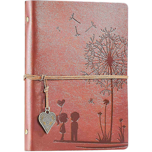A5 Læder Notebook Rejse Journal Notebook Vintage Dagbog Genopfyldelig 100 Gave
