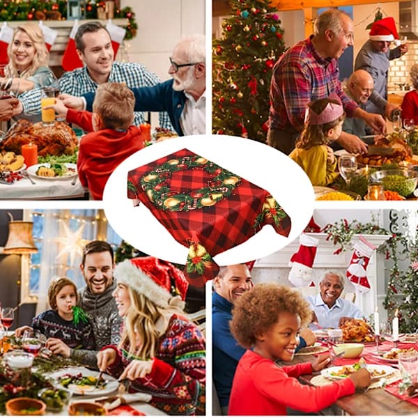 Trykt dug til jul, helligdag og vinter, rektangulær style 5