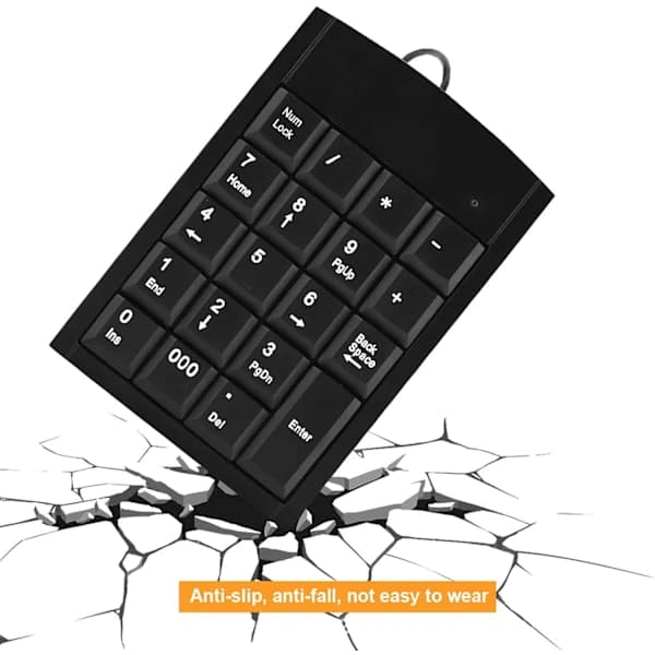 USB numerisk tastatur, bærbar mini nummerplade numerisk tastatur til bærbar computer, PC-computer