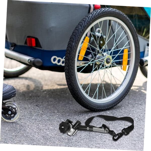 Universal cykeltrailerkoblingsadapter, stålrammekobling med nylonrem til cykler og elcykler, sort