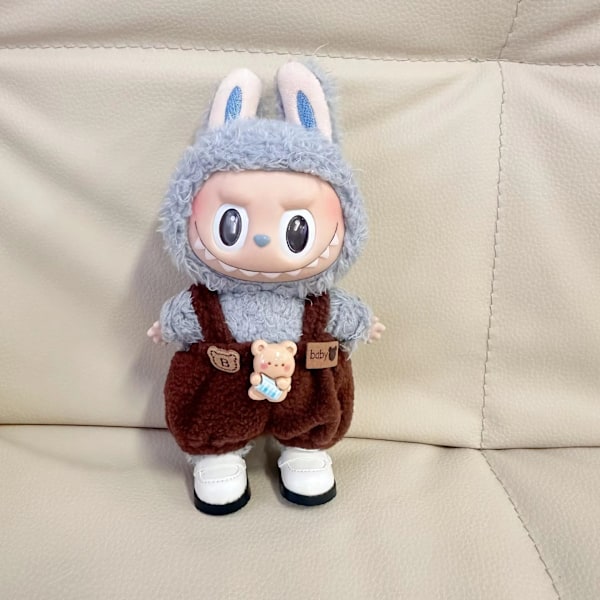 [HH] Labubu Kläder Märkesdesign Kläder Labubu Kläder Väska Skor Utsmyckning Dekorationer Förklädnad Coffee bear bib + white shoes