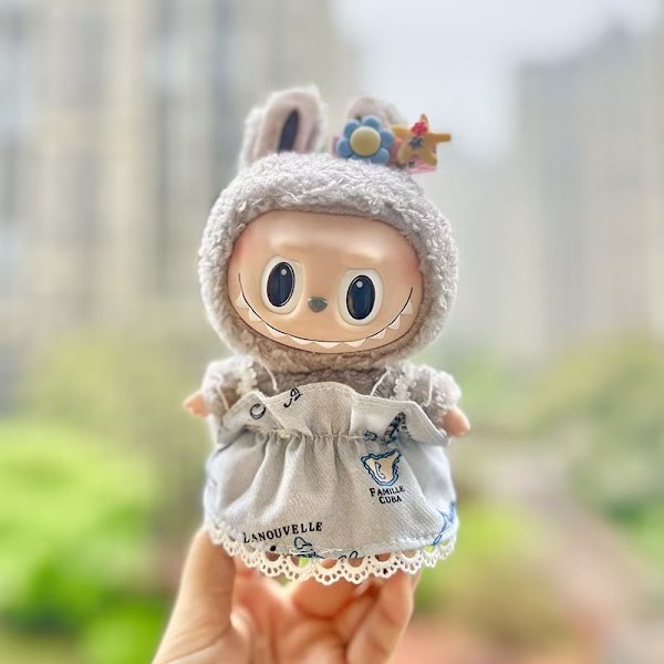 [HH] 17cm Labubu Popmarts Vaatteet ja Asusteet Nukke Macaron Paita Setti Täytetty Pehmo Sopii Vain Kangas 17CM 8