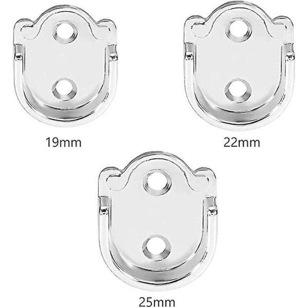 Garderobe stangbrakett i sinklegering, dusjforhengstang polende støtter stikkontakter flensholder passer stang (5 stk, sølv) -z