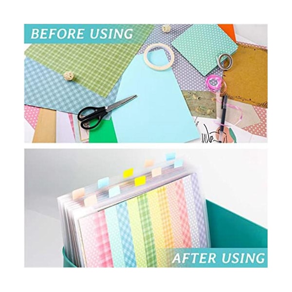 Scrapbookpappers Förvaringsorganisatör Med 60 Klibbiga Indexflikar, 10-pack Plastpappersförvaringsväska För