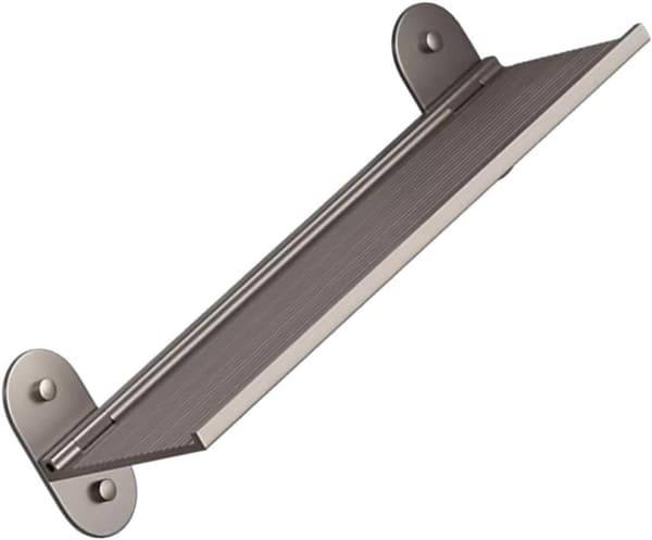 Sammenklappelig badeværelseshylde i aluminium, rustbestandig, borefri installation, pladsbesparende, til små rum, grå, 30 cm