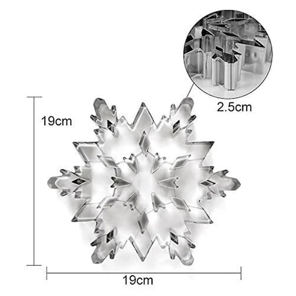 Snöflinga Peberkageform i Rustfrit Stål, Kagedej, Bagværk, Bageværktøj Rhombus