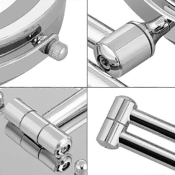 Wall Mounted Mirror with LED and 10x Magnification, 360° Swivel