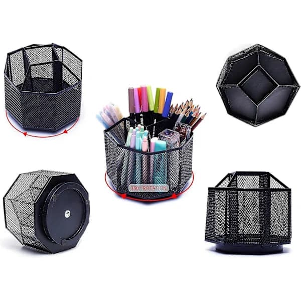 HA~Skrivebordsorganisator/Net Skrivebordsopbevaring/Penholder/Multifunktionel 360 Roterende