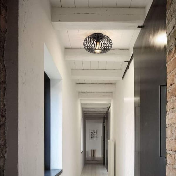 Taklampa Rustik Industri Metallbur Semi-Flush för Hall Vardagsrum Sovrum Kök