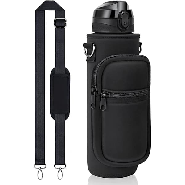 Musta neopreeninen vesipullokassi, 32oz vesipullon pidike