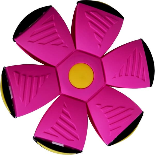 Hundefrisbee-boldlegetøj med 3 LED-lys, ABS og blød gummi flyvende diskbold til interaktiv udendørs apport, pink