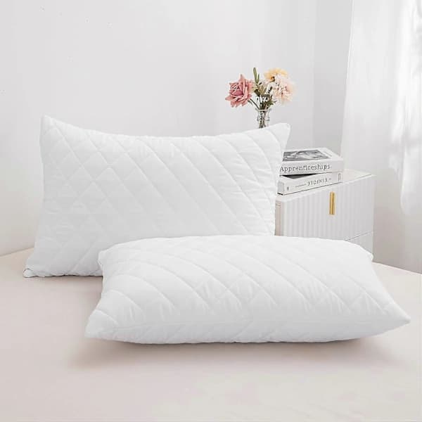 Pillowcases 2-pack Quilted Ultra Soft Anti-allergenic Pillowcase Breathable and Comfortable Microfiber 48x74 CM