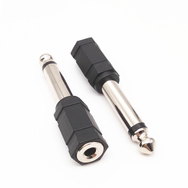 3,5 mm till 6,35 mm adapter, Mic Jack Converter (2st, svart)