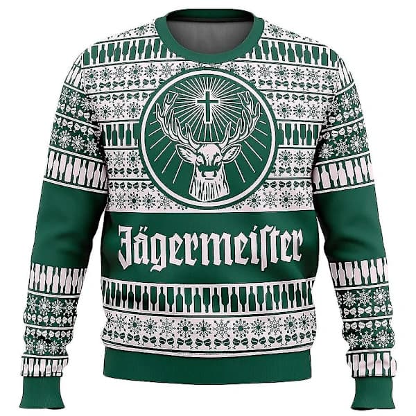 Jägermeister Julegenser Pullover Herre 3D Genser Topper 1 1 M