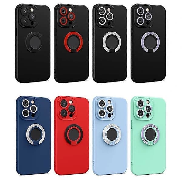 Kontrastfarget TPU-deksel med holder for iPhone 14 Pro Max