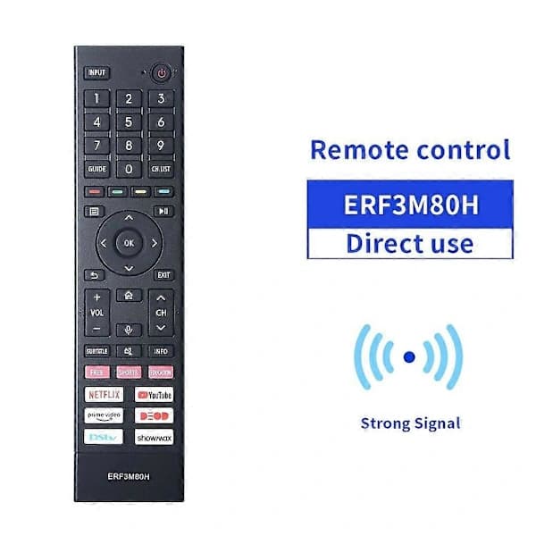 HA-Typ A ERF3M80H Fjernkontroll for Hisense TV Erstatning ABS Håndholdt Kontroll