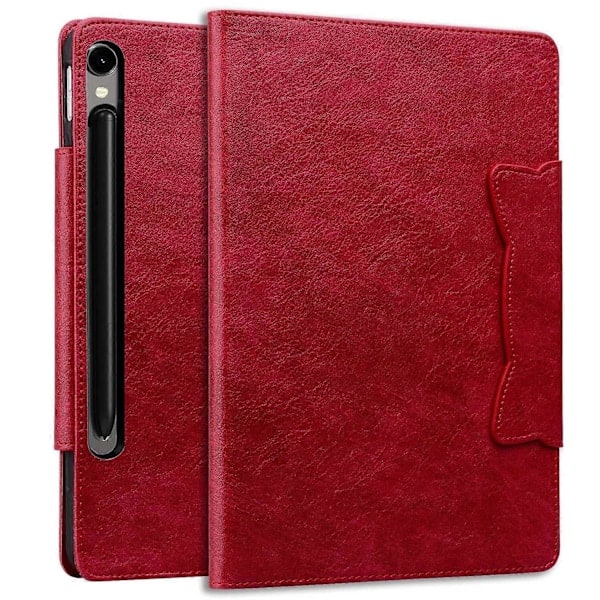 /HA/Kotelo Samsung Galaxy Tab S10 FE+ Kissalukko Nahkainen Suojateline Monivärinen Punainen