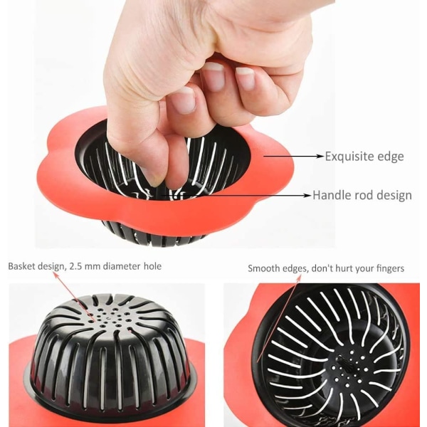 Silikon för diskbänksfilter, lätt att rengöra diskbänkssil i plast, Ladacea